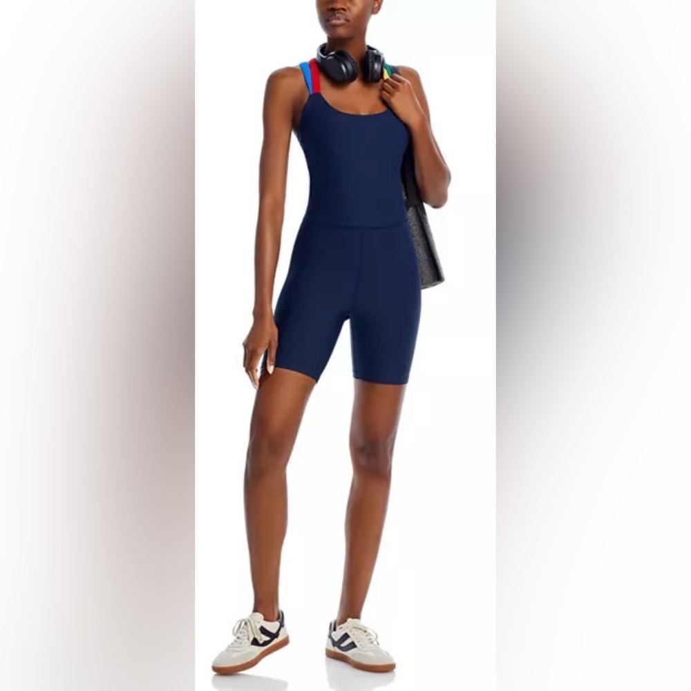 NWT “AQUA X VENUS WILLIAMS” 7” short, strap-y unitard ❤️💙💚💛 Large(poly/span.)